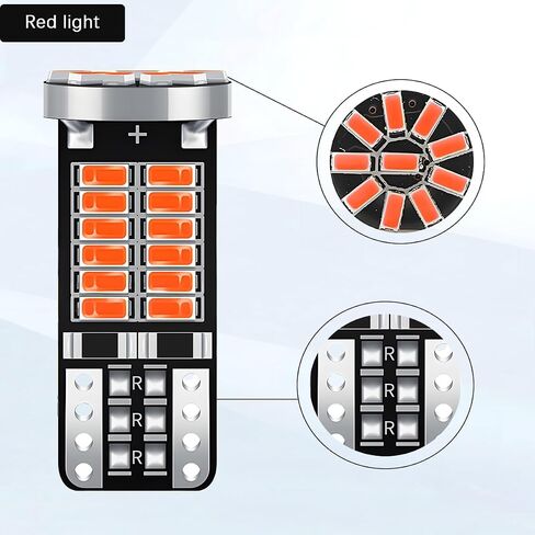 10PCS 194 LED Bulb, 6500K 34-SMD 3014 Chipsets Wedge Super Bright License Plate Bulb, T10 168 2825 W5W Replacement Light Kit Error Free for Car Dome Dash, Universal for Vehicles (White) in Saudi Arabia