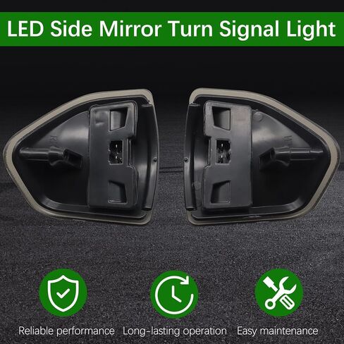 68302828AA 2 قطعة LED مرآة جانبية مصباح إشارة الانعطاف للسائق الأيسر والمصابيح الجانبية للركاب الأيمن تناسب دودج رام 1500 2500 3500 4500 5500 2010-2018 استبدال 68302829AA (عدسة غطاء مدخنة) in Kuwait