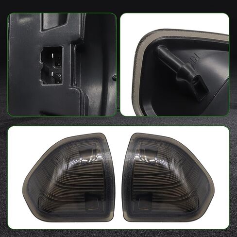 68302828AA 2 قطعة LED مرآة جانبية مصباح إشارة الانعطاف للسائق الأيسر والمصابيح الجانبية للركاب الأيمن تناسب دودج رام 1500 2500 3500 4500 5500 2010-2018 استبدال 68302829AA (عدسة غطاء مدخنة) in Kuwait