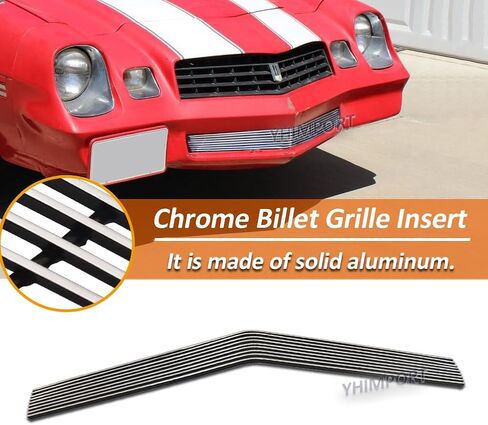 Fits Chevy Camaro 1978-1981 also fit Z28 78 79 80 81 Front Main Upper Grille Insert Chrome Grill Replacement Polished Silver Surface Billet Grill (Main Upper) in Saudi Arabia
