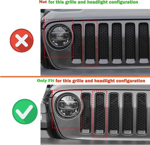 JeCar Red Gille Grill Inserts & Headlight Covers Trim Accessories Fit for Jeep Wrangler JL JLU 2018-2023 Exterior Accessories in Saudi Arabia