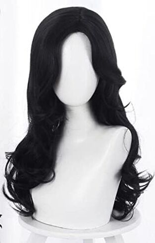 Witch Yennefer of Vengerberg 60cm Long Black Wavy Wig Women Role Play Black Hair Cosplay Wavy Wig in Saudi Arabia