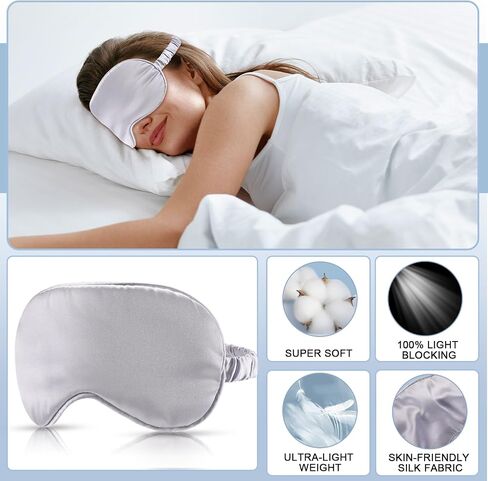 Geyoga 24 Pcs Silk Sleep Masks Soft Satin Eye Masks for Sleeping with Adjustable Elastic Strap Comfortable Blindfold Eyeshade for Men Women Travel Nap Night Sleep(Black, Grey, Green, Pink) in Saudi Arabia