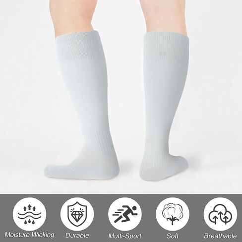 3 Pairs Baseball Socks Softball Knee-High Athletic Socks Stretchy Compression Soccer Socks for Youth Men and Women in Kuwait