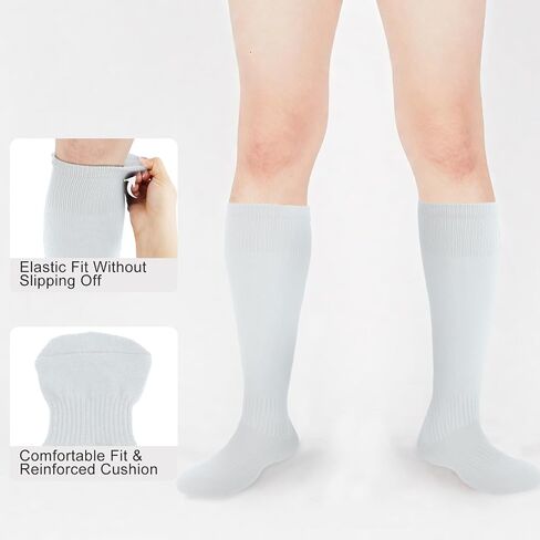 3 Pairs Baseball Socks Softball Knee-High Athletic Socks Stretchy Compression Soccer Socks for Youth Men and Women in Kuwait