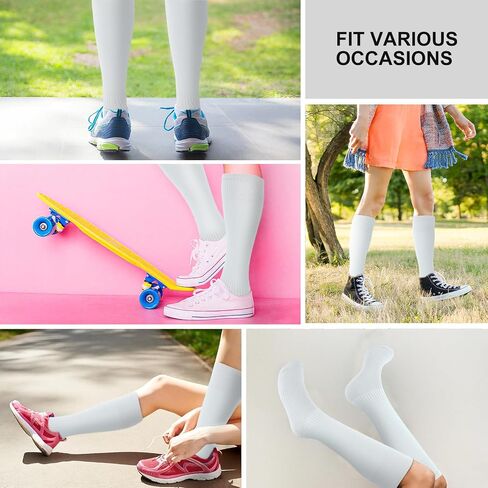 3 Pairs Baseball Socks Softball Knee-High Athletic Socks Stretchy Compression Soccer Socks for Youth Men and Women in Kuwait