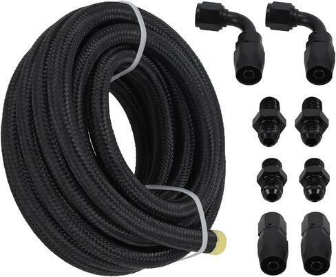 maXpeedingrods 15FT Automatic Transmission Cooler Line Kit for 4L60E 4L65E Black -6 AN Steel Braided in Saudi Arabia