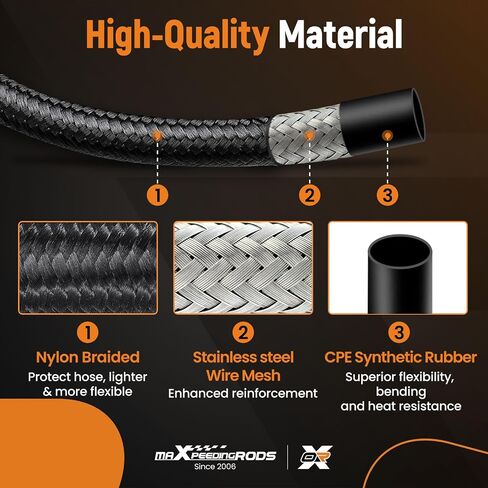 maXpeedingrods 15FT Automatic Transmission Cooler Line Kit for 4L60E 4L65E Black -6 AN Steel Braided in Saudi Arabia