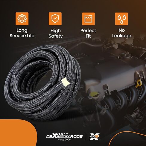 maXpeedingrods 15FT Automatic Transmission Cooler Line Kit for 4L60E 4L65E Black -6 AN Steel Braided in Saudi Arabia