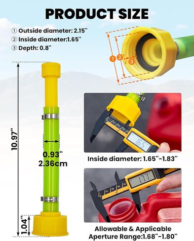 1 PCS 10.9'' Gas Can Spout Replacement Compatible with Midwest Scepter Gas Cans Fit for 1/2/5/10 Gallon Fuel Jugs that feature 1.75''-1.8'' Threads Anti-Spill Gas Can Nozzle in Saudi Arabia
