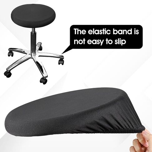 3 Pcs Bar Stool Covers Black Round High Elastic Bar Stool Covers Luxury Fabric Dia.11-14" Crease-Resistant Stretchy Soft StoolCushion Washable Slipcovers for Home BarHotel Market in Saudi Arabia