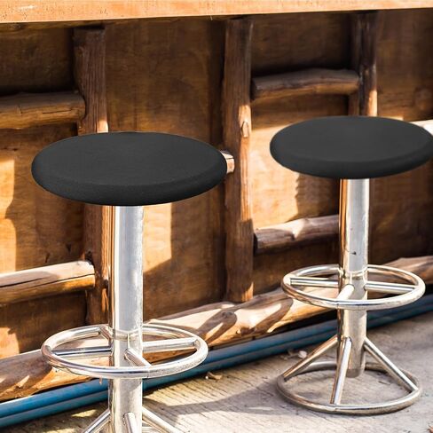 3 Pcs Bar Stool Covers Black Round High Elastic Bar Stool Covers Luxury Fabric Dia.11-14" Crease-Resistant Stretchy Soft StoolCushion Washable Slipcovers for Home BarHotel Market in Saudi Arabia
