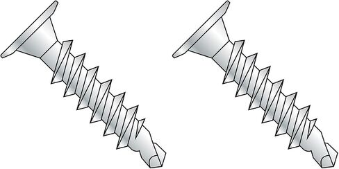 Steel Self-Drilling Screw, Zinc Plated Finish, Wafer Head, Phillips Drive, #3 Drill Point, #12-14 Thread Size, 1-1/2" Length (Pack of 50) in Saudi Arabia