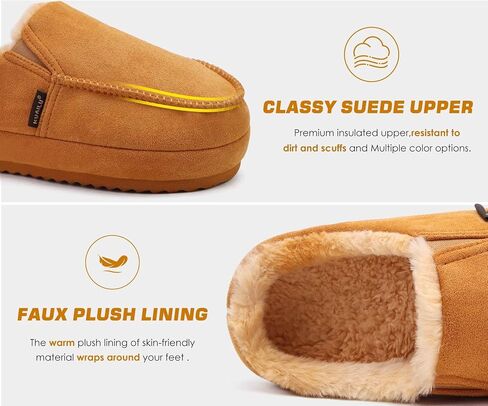 KuaiLu Womens Clog Slippers Cozy Warm Plush Lined With Arch Support Suede Faux Fur House ladies Bedroom Slippers Comfortable Memory Foam Slip-on Womans Home Shoes Indoor Outdoor Thick Hard Sole in Kuwait