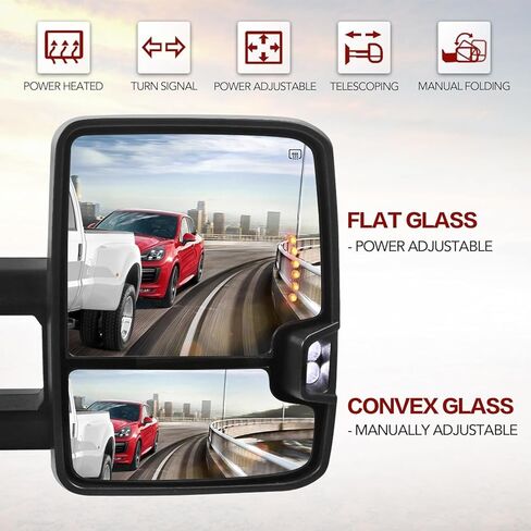 2PCS Black Towing Mirrors Power Heated LED Compatible for 2007-2013 Chevy Silverado Suburban Tahoe Compatible for GMC Sierra 1500 2500 3500 HD Yukon XL w/Spot Light, Clearance Lamp in Saudi Arabia