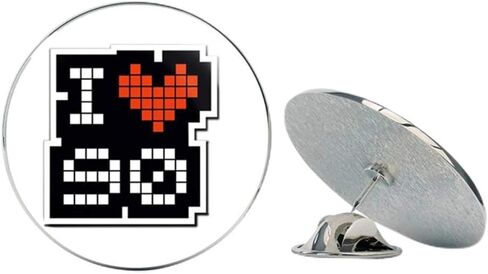 I Love 90 90's Heart Car Round Metal 0.75" Lapel Pin Hat Shirt Pin Tie Tack Pinback in Saudi Arabia