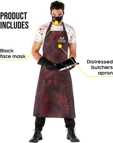 Morph Bloody Butcher Costume Adult Mens Halloween Killer Scary Butcher Costume Apron for Adults Cosplay in Saudi Arabia