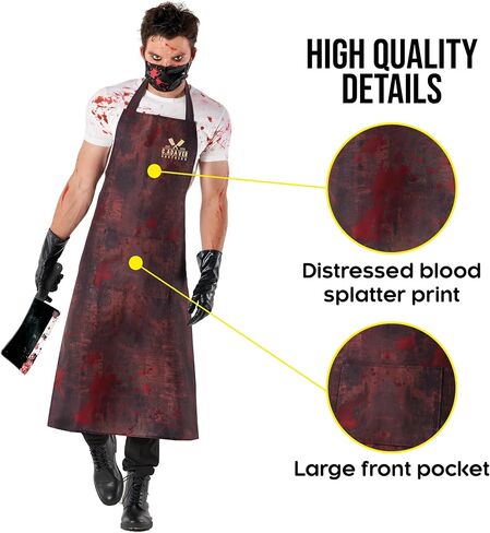 Morph Bloody Butcher Costume Adult Mens Halloween Killer Scary Butcher Costume Apron for Adults Cosplay in Saudi Arabia