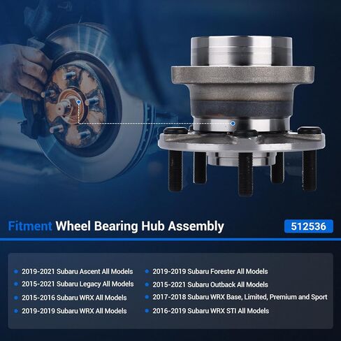 مجموعة محور العجلات الخلفية Autoround 512536 مناسبة لسوبارو أوت باك 2015-2021/ فورستر 2019/WRX 2015-2019/ ليجاسي 15-21/ أسينت 19-21 5 العروة مع ABS [عبوة من 2] in Saudi Arabia