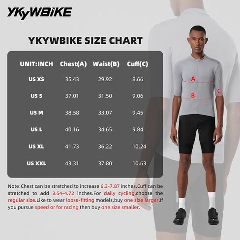 YKYWBIKE جيرسي ركوب الدراجات للرجال Aero Race Fit، جيرسي دراجة الطريق بأكمام قصيرة ماص للرطوبة، مسامي، جيب بسحاب، UPF50＋ in Kuwait