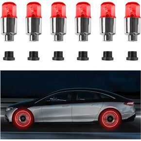 Kewucn 6 PCS LED Tire Valve Lights, Neon Spoke Flash Light Bulb Tire Valve Cap LED Wheel Lights, Waterproof Wheel Tyre Valve Cap Lamp for Bike Motorcycle Truck, Car Accessories (Blue)