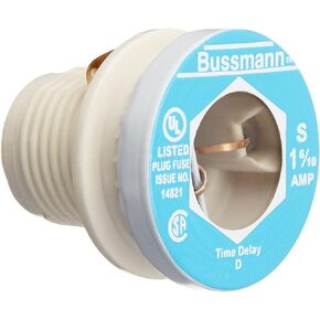 Bussmann S-1-6/10 1-6/10 Amp Type S Time-Delay Dual-Element Plug Fuse Rejection Base, 125V UL Listed, 4-Pack
