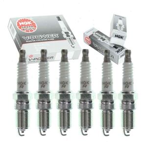 6 pc NGK V-Power Spark Plugs compatible with Ford Mustang 3.8L 3.9L V6 1998-2004