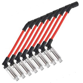 10.2MM Spark Plug Wire Set Ignition Cable Silicone Jacket Silicone Boot Ends fits for GM Suburban Corvette Silverado 1500-2500 99-06 LS1 VORTEC 4.8L 5.3L 6L V8 48322R 48322 (Red)