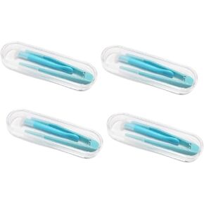 4Pcs Blue Contact Applicator,Contact Lens Remover Tool,Inserter/Remover+Tweezer with Soft Tip,for Contact Lens Cases Health and Household Contact Lens Care