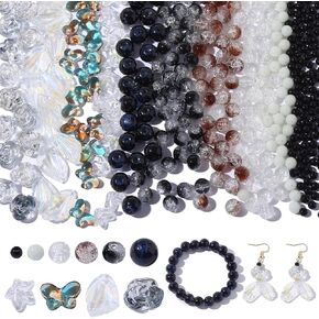 630pcs Of Irregular Jewelry Making Kit - for Jewelry Making/Necklaces, Bracelets, Earrings , Suitable for Teen Girls and Adult DIY Crafts and Craft Gifts, The Best Gift for Women (Caviar black)