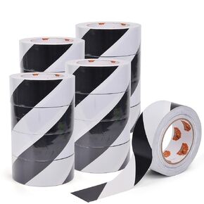 Hazard Caution Tape, 2inch x 150 Feet(50yds) Self Adhesive Warning Tape for Steps, High Visibility Yellow Black Tape for Outdoor Construction Warning, Danger Zone, 5Rolls