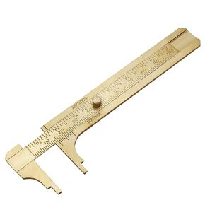 Brass Pocket Vernier Caliper Ruler, Sliding Gauge Mini Vernier Caliper Double Scales MM/Inch Measuring Tool (80mm)
