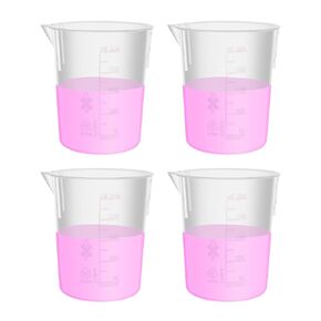 3 Size Stackable Plastic Beaker Set, 1000ml 2000ml 5000ml, PP Material, with Molded Graduation, LVB008