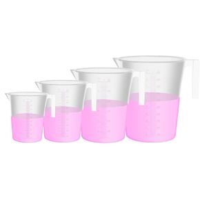 3 Size Stackable Plastic Beaker Set, 1000ml 2000ml 5000ml, PP Material, with Molded Graduation, LVB008