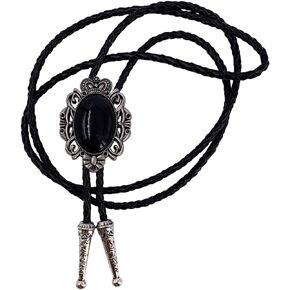 Bolo tie Black Stone Retro Native American Flower crown for Men