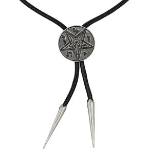 kreepsville 666 Gothic Goathead Satanic Circle Western Baphomet Bolo Tie