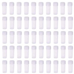 5ml Plastic Test Tubes Small Bottle Vial Storage Vial Storage Container for Lab -50pcs