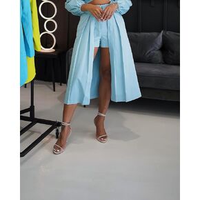 The Drop Women's Sky Blue Hybrid Skirt with Shorts by @hintofglamour