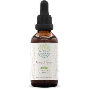 False Unicorn B60 Alcohol-Free Herbal Extract Tincture, Concentrated Liquid Drops Natural False Unicorn (Chamaelirium Luteum) Dried Root (2 fl oz)