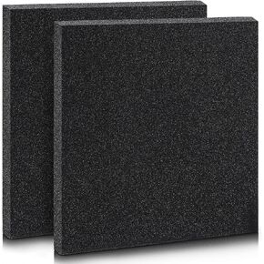 2 Pcs Black Foam Pad 12 x 12 x 0.25 Inches Cuttable Polyurethane Foam Sheet, High Density, Non Corrosive, Anti Static Foam for Packing Crafts Cases Toolbox Camera Storage