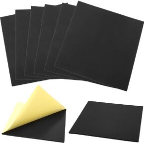 Black Foam Sheets Self Adhesive Black Foam Padding Insulation Foam Sheets Rubber Foam Sheet Anti Vibration Anti Slip Foam Pad for Craft Furniture(4 x 4 x 1/4 Inch, 24 Pcs)