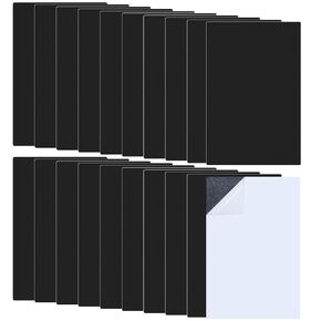 Frienda 20 Pcs Foam Padding Sheet, Self Adhesive 12" x 8" x 1/8" Foam Sheets Foam Insulation Closed Cell Rubber Anti Vibration High Density Rubber Sheets Foam Rubber Pads, Black