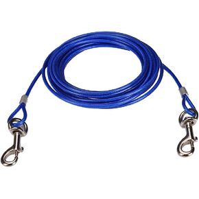 CtopoGo 10ft/ 16ft/ 33ft/ 50ft/ 100ft Dog Tie Out Cable,Pet Tie Out Cable,Tie-Out Cable for Dogs up to 125lbs/ 250lbs, Suitable for All Breeds (10FT, Blue)