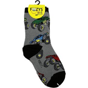 Boys Fun Monster Trucks Cool Colorful Crew Socks - 1 pair in Kuwait