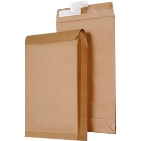 9.4" x 13.2" Expandable Envelopes Large Kraft Envelopes Anti Tear Catalog Envelopes Peel and Seal for Home Office Business Storage and Organizing, Photos, Documents (25 PCS)
