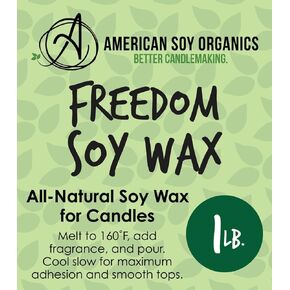 American Soy Organics Freedom Soy Wax Beads for Candle Making - Natural Candle Making Supplies - Paraffin-Free, Beeswax-Free Candle Wax for Container Candles, Tealights and Wax Melts, 10 lbs