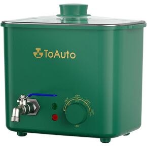 TOAUTO 4Qts Green Wax Melter for Candle Making - DIY Electric Candle Wax Melting Pot with Quick Pour Valve & Temperature Controller for Candle Craft Maker Beginner AC 120V