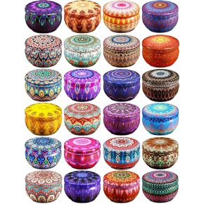 Ahyiyou Candle Tins Candle Jars 2.5oz 24 Pieces 24 Color, Round Containers with Lids, Candle Wicks, Wicks Holder, Wicks Stickers for Candle Making, Arts & Crafts, Storage & More in Kuwait