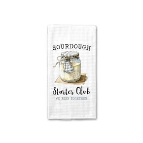 Baking Sour Dough Towel | Quote Waffle Weave Dish Towel | Tea Towel | Proofing Towel | Baking Present | Sourdough Starter | Mixer Kitchen Towel | Baking Towel (Start Something)