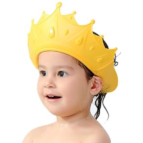 FUNUPUP Baby Shower Cap for Kids with Baby Bath Sponge Adjustable Bath Visor for Toddlers Baby Hair Washing Shield with Baby Sponge for Bathing (Dinosaur Blue)